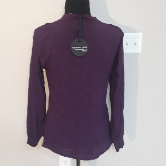 COMO NO? Purple Floral Tunic Size Small - Picture 6 of 8